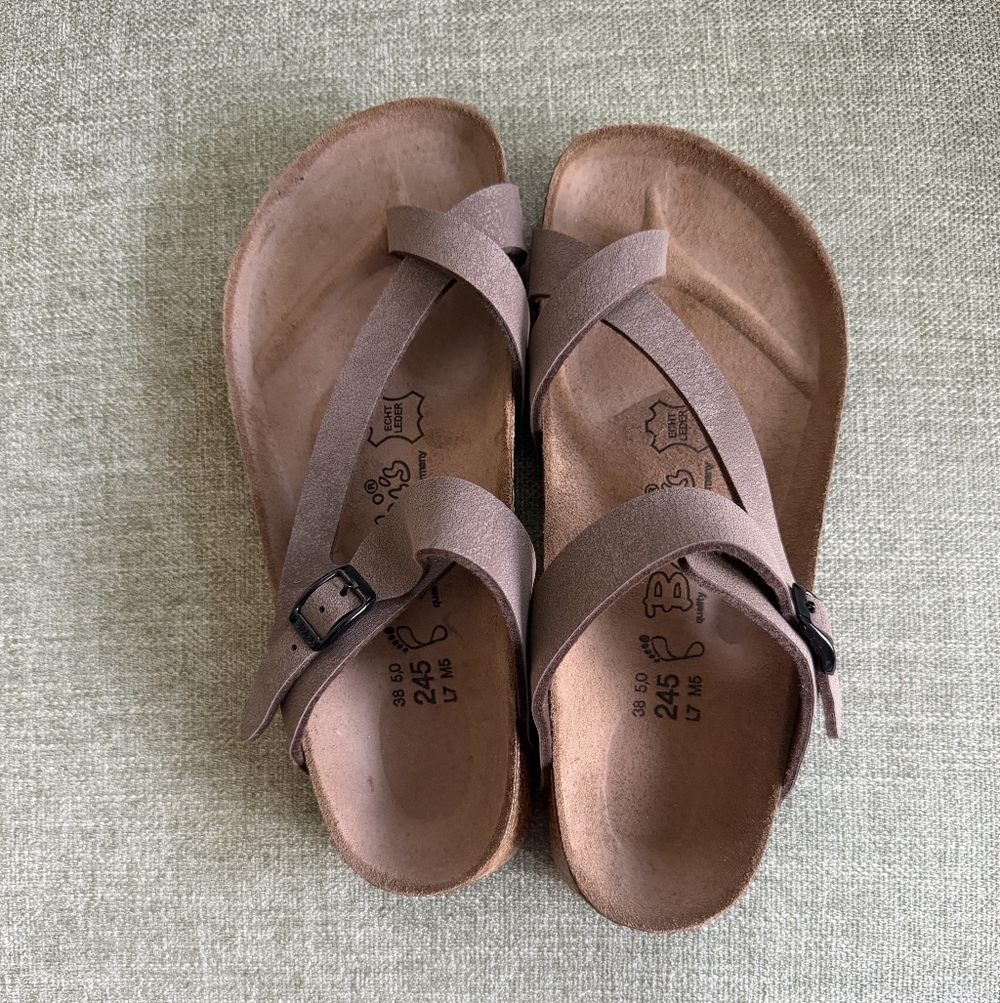 NEW in box Birkenstock Birki's womens 7 mens 5 Lennox in mocha